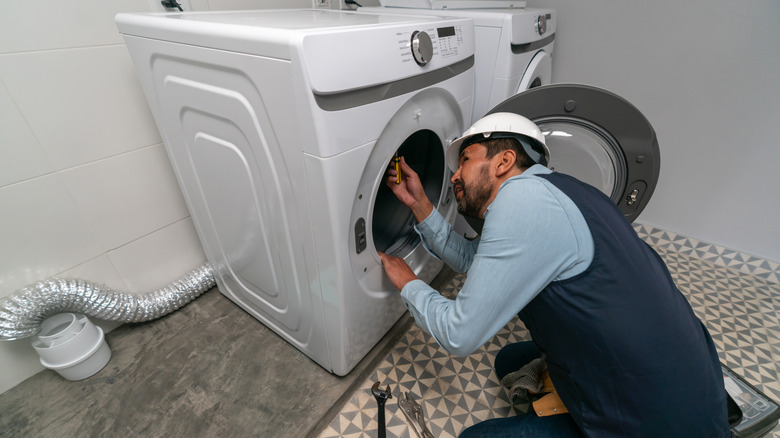 Walnut washer- dryer installation
